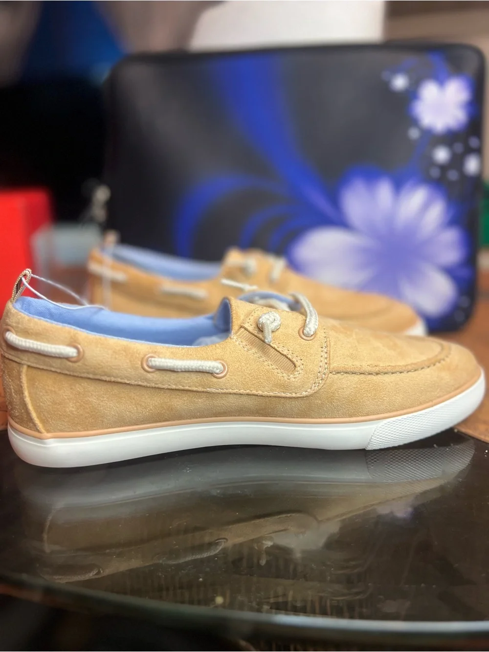 Cat & Jack Men's Suede Boat Shoes in Tan